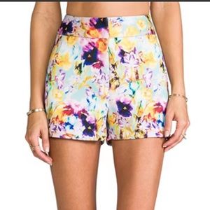 Sachin & Babi Valerie Womens High Waisted Floral Short Shorts Multi White Size 8